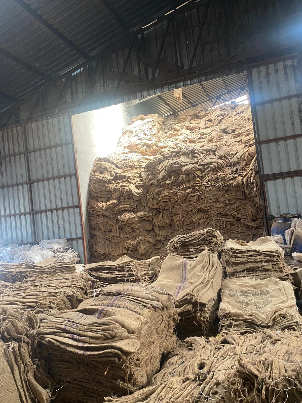 Jute cocoa bags in bales, clean and dry